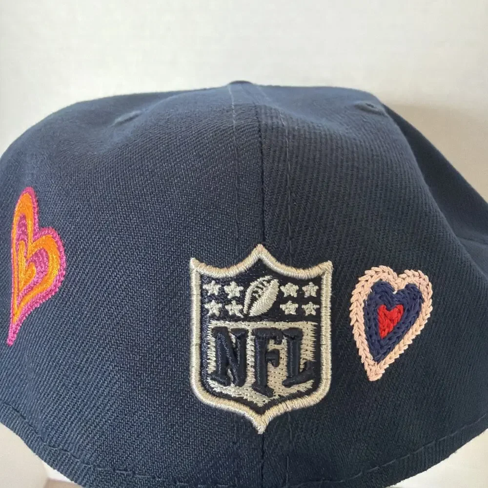 Dallas Cowboys Chain Stitch Heart New Era 59FIFTY Mens Size 7 1/4 Fitted Hat Cap